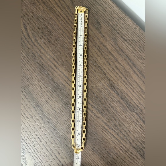 Chain Necklace Large Paperclip Tiffany Inspired 14K Gold - Picture 3 of 8